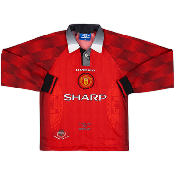 1996-98 Manchester United Maillot Domicile ML - 7/10 - (L.Boys)