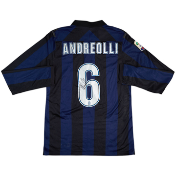 2013-14 Inter Milan Maillot Domicile Manches longues signé, version match, Andreolli #6