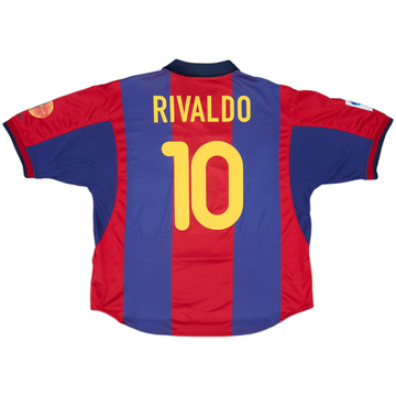 2000-01 Barcelona Maillot Domicile Rivaldo #10 - 6/10 - (XL)