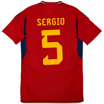 2022-23 Spain Maillot Domicile Authentique Sergio #5 - 10/10 - (S)