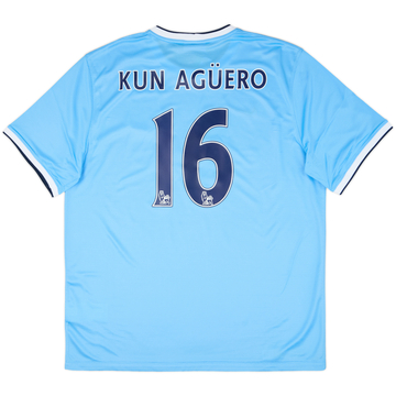 2013-14 Manchester City Maillot Domicile Kun Aguero #16 (XL)