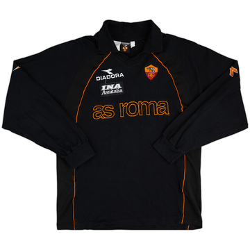 1998-99 Roma Diadora Maillot polo manches longues - 8/10 - (M)