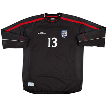 2001-02 England Maillot GK porté en match #13 (Evans)