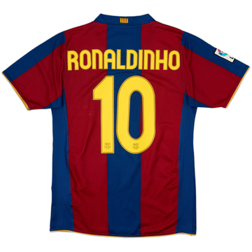2007-08 Barcelona Maillot Domicile Ronaldinho #10 - 6/10 - (S)