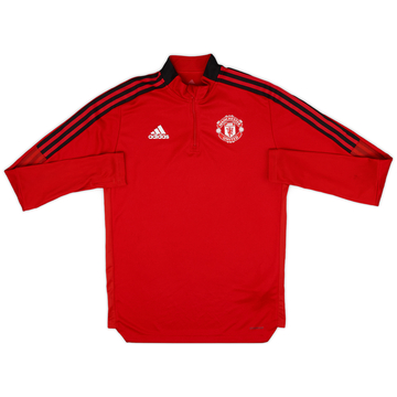 2021-22 Manchester United adidas Haut d'entraînement 1/4 Zip - 8/10 - (M)
