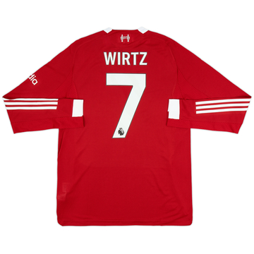 2025-26 Liverpool Maillot Domicile Authentique Manches Longues Wirtz #7