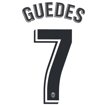 2020-21 Valencia Domicile Guedes #7 Kit de flocage