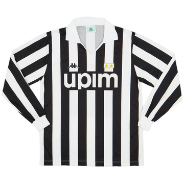 1989-90 Juventus Maillot Domicile Basique L/S - 9/10 - (L)