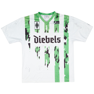 1994-95 Borussia Monchengladbach Maillot Domicile #3 de Match Signé par l'Équipe