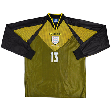 1998-99 England U-21 Maillot GK de match #13 (Weaver)