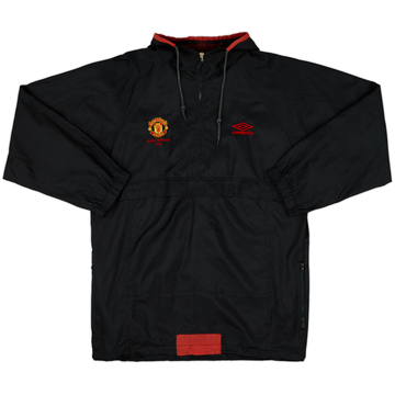 1999-01 Manchester United Umbro 1/4 Zip Haut d'entraînement à capuche - 9/10 - (L)