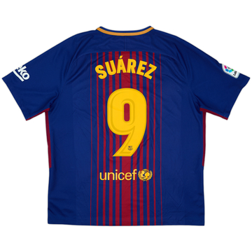 2017-18 Barcelona Maillot Domicile Suarez #9 - 8/10 - (XL)