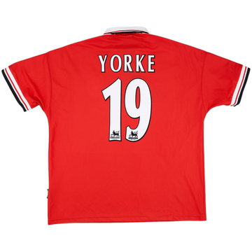 1998-00 Manchester United Maillot Domicile Yorke #19 - 8/10 - (XXL)