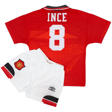 1994-96 Manchester United Ensemble complet Domicile Ince #8 - 7/10 - Garçons L