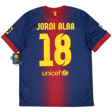 2012-13 Barcelona Maillot domicile Jordi Alba #18 (L)