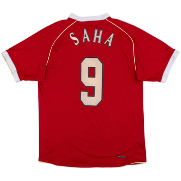 2006-07 Manchester United Maillot Domicile Saha #9 - 5/10 - (S)