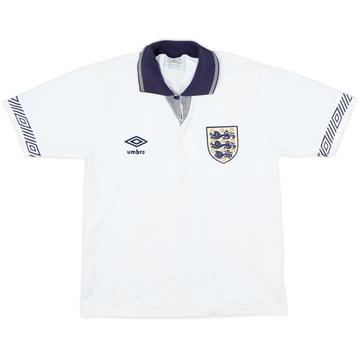 1990-92 England Maillot Domicile - 8/10 - Garçon M