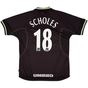 1998-99 Manchester United Maillot Third Scholes #18 - 8/10 - (L)