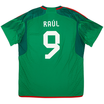 2022 Mexico Maillot Domicile Authentique Raul #9 (XXL)