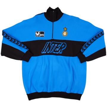 1990-91 Inter Milan Uhlsport 1/4 Zip Sweat - 8/10 - (XL)