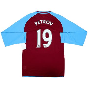2008-09 Aston Villa Maillot Domicile ML Version Joueur Petrov #19 (XL)