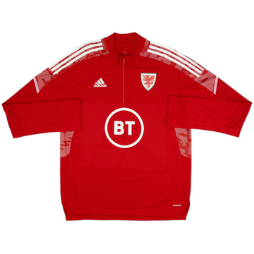 2021-22 Wales adidas Haut d'entraînement 1/4 Zip - Comme neuf