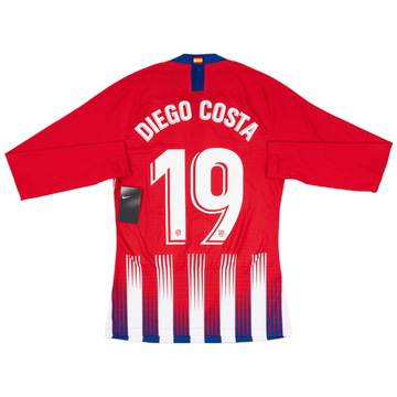 2018-19 Atletico Madrid Maillot Domicile ML Match Diego Costa #19 (M)
