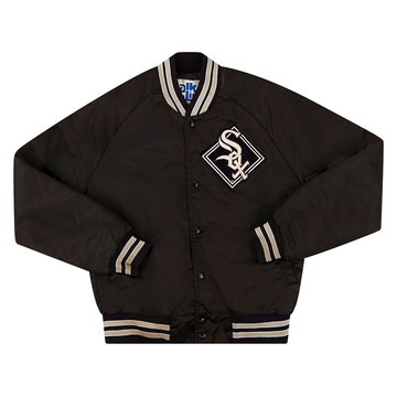 1990s Chicago White Sox Chalk Line Veste universitaire en satin S