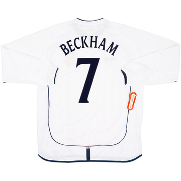 2001-03 England Maillot Domicile ML Beckham #7 (XL)