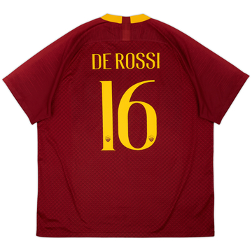 2018-19 Roma Maillot Domicile De Rossi #16 - 8/10 - (XXL)