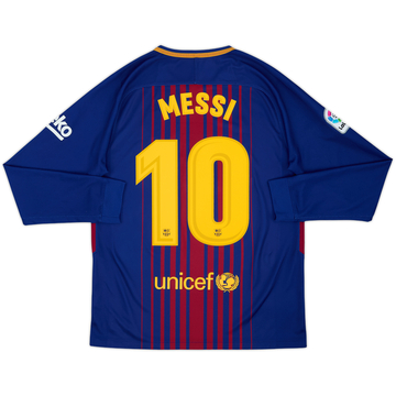 2017-18 Barcelona Maillot domicile manches longues Messi #10 - 8/10 - (M)