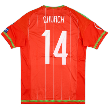 2015 Wales Maillot domicile de match Church #14