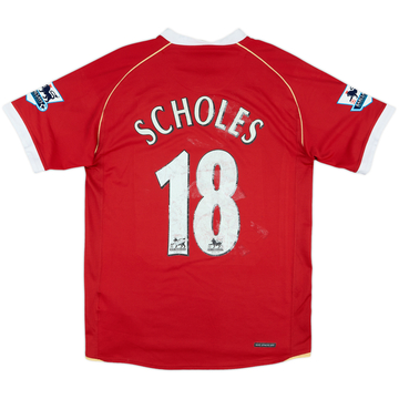 2006-07 Manchester United Maillot domicile Scholes #18 - 5/10 - (S)