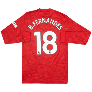 2020-21 Manchester United Maillot Domicile ML B.Fernandes #18 - 10/10 - (S)