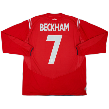 2004-06 England Maillot extérieur manches longues Beckham #7 - 5/10 - (L)