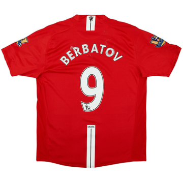 2007-09 Manchester United Maillot Domicile Berbatov #9 - 5/10 - (L)