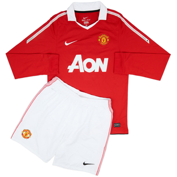 2010-11 Manchester United Maillot L/S domicile et short Berbatov #9 - 6/10 - (S)