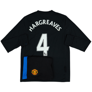 2009-10 Manchester United Maillot Extérieur Manches longues et Short Hargreaves #4 - 5/10 - (S)