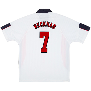 1997-99 England Maillot Domicile Beckham #7 - 5/10 - (L)