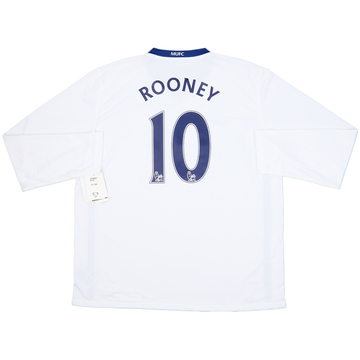 2008-10 Manchester United Maillot Extérieur L/S Rooney #10 (XXL)