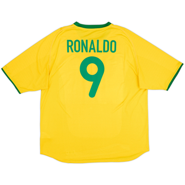 2000-02 Brazil Maillot Domicile Ronaldo #9 - 8/10 - (XXL)