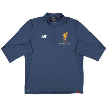2017-18 Liverpool New Balance Haut d'entraînement 1/4 zip - 8/10 - (XL)
