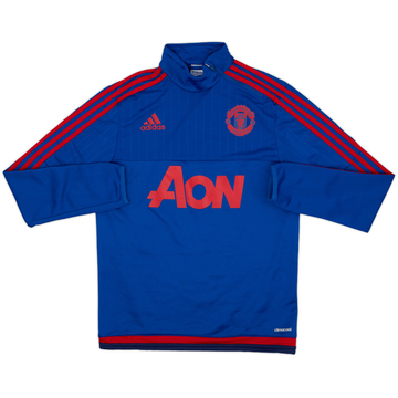 2015-16 Manchester United adidas Sweat-shirt 1/4 Zip - 8/10 - (S)