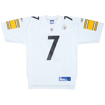 2005-06 Pittsburgh Steelers Roethlisberger #7 Reebok On Field Maillot extérieur - 8/10 - (M)