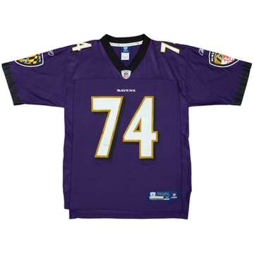 2009-11 Baltimore Ravens Oher #74 Reebok Maillot domicile On Field - 8/10 - (M)