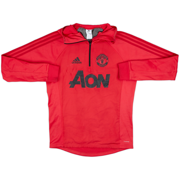 2019-20 Manchester United adidas 1/4 Zip Haut d'entraînement à capuche - 5/10 - (S)