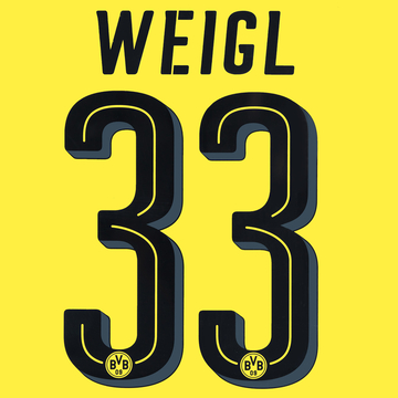 2016-18 Borussia Dortmund Domicile Weigl #33 Set de noms