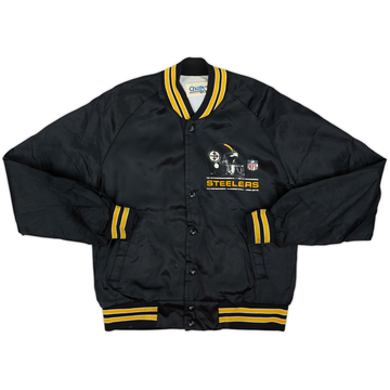 Blouson universitaire en satin Chalk Line Pittsburgh Steelers années 90 - 6/10 - (S)