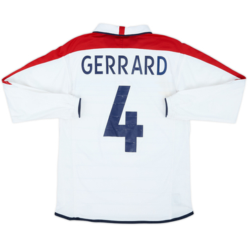 2003-05 England Maillot Domicile Manches Longues Gerrard #4 - 6/10 - Garçon L