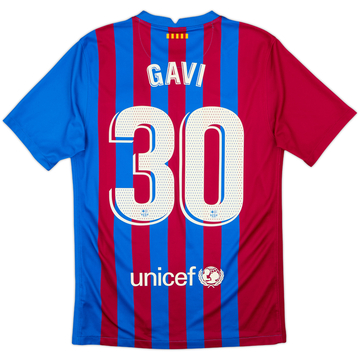 2021-22 Barcelona Maillot Domicile Gavi #30 - 10/10 - (S)